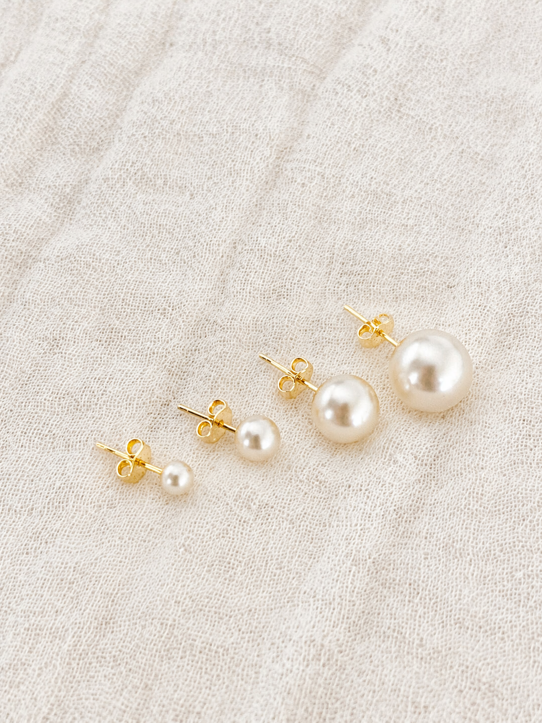 Aros Perla enchapado en oro